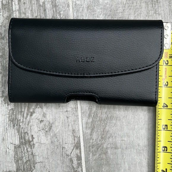 AGOZ Horizontal Faux Black Leather Belt Clip Case Holster Pouch - Picture 8 of 8